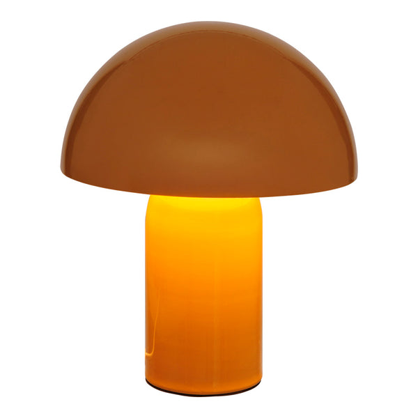 Lampa de masa decorativa Mushi, metal, galbena, 20x25 cm