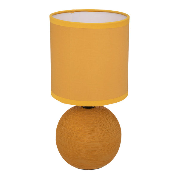 Lampa de masa decorativa PWL-1210, ceramica, galbena, 13x25 cm
