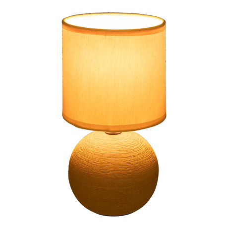 Lampa de masa decorativa PWL-1210, ceramica, galbena, 13x25 cm