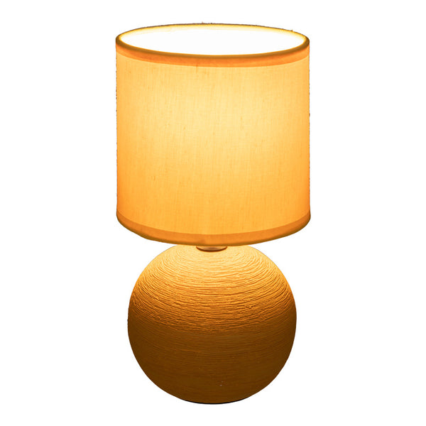 Lampa de masa decorativa PWL-1210, ceramica, galbena, 13x25 cm