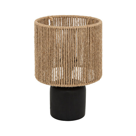 Lampă de masă Leyda, Ceramică, Negru-Natural, 16x24 cm