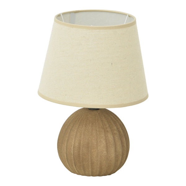 Lampă de masă Melanie cu funcție iluminare, Stil Antic, Ceramică, Gri-Bej, 22x30 cm