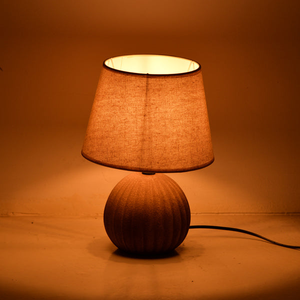 Lampă de masă Melanie cu funcție iluminare, Stil Antic, Ceramică, Gri-Bej, 22x30 cm
