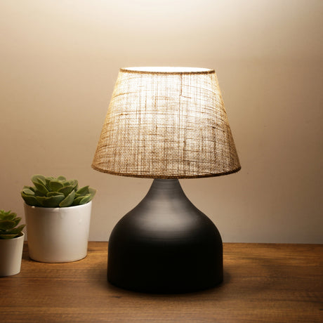 Lampa de Masa PWL-1068, neagra-bej, D22x32 cm