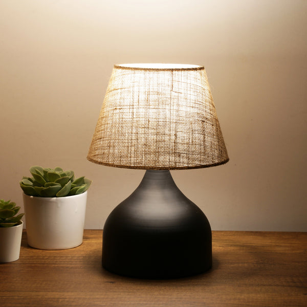Lampa de Masa PWL-1068, neagra-bej, D22x32 cm