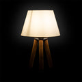 Lampa de masa PWL-1071 alb murdar-nuc, D22x32 cm, imagine suplimentara