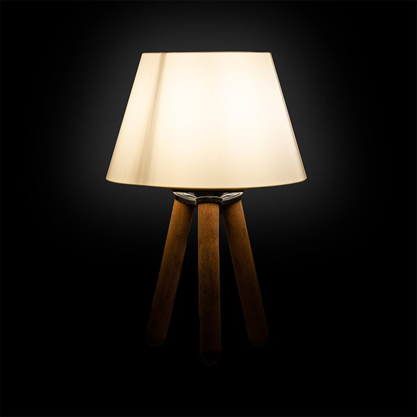 Lampa de masa PWL-1071 alb murdar-nuc, D22x32 cm
