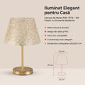Lampa de Masa PWL-1074, bej-auriu, D22x37 cm, detaliu produs