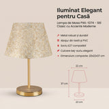 Lampa de Masa PWL-1074, bej-auriu, D22x37 cm