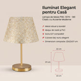 Lampa de Masa PWL-1074, bej-auriu, D22x37 cm, detaliu produs