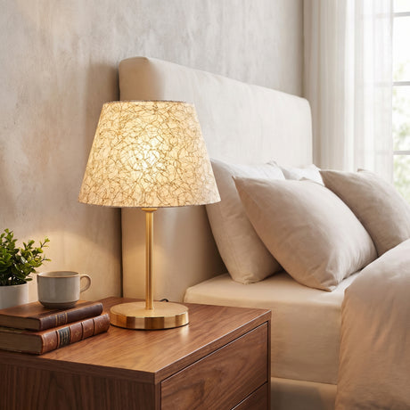 Lampa de Masa PWL-1074 bej-auriu D22x37 cm