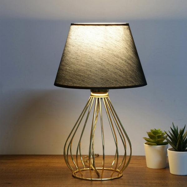 Lampa de masa PWL-1150, negru-auriu, D22x37 cm