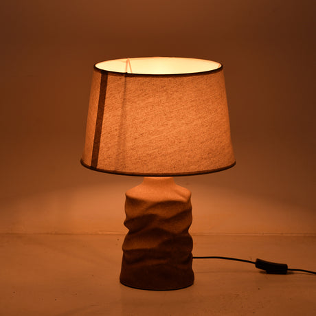 Lampă de masă Wabbi, Ceramică, Gri-Bej, 28x41 cm