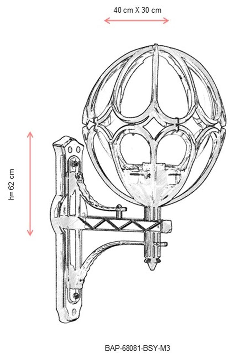 Lampă de perete de exterior BAP 1 Outdoor Wall Lamp, Negru, 40x62x30 cm