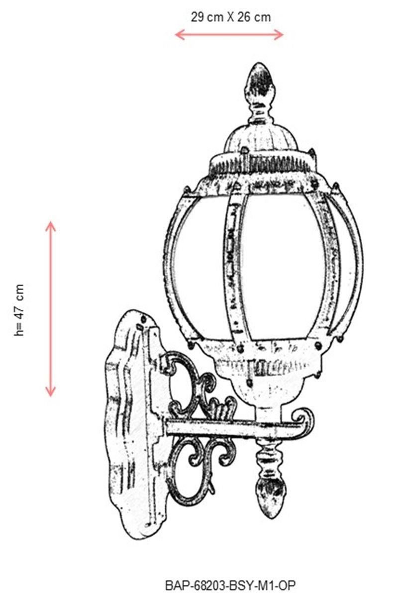 Lampă de perete de exterior BAP 212121 Outdoor Wall Lamp, Negru, 29x47x26 cm