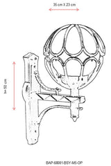 Lampă de perete de exterior BAP 3 Outdoor Wall Lamp, Negru, 35x50x23 cm