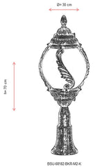 Lampă de perete de exterior BSU 18 Outdoor Wall Lamp, Maro, 30x70x30 cm