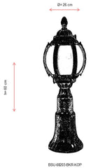 Lampă de perete de exterior BSU 323232 Outdoor Wall Lamp, Maro, 26x60x26 cm