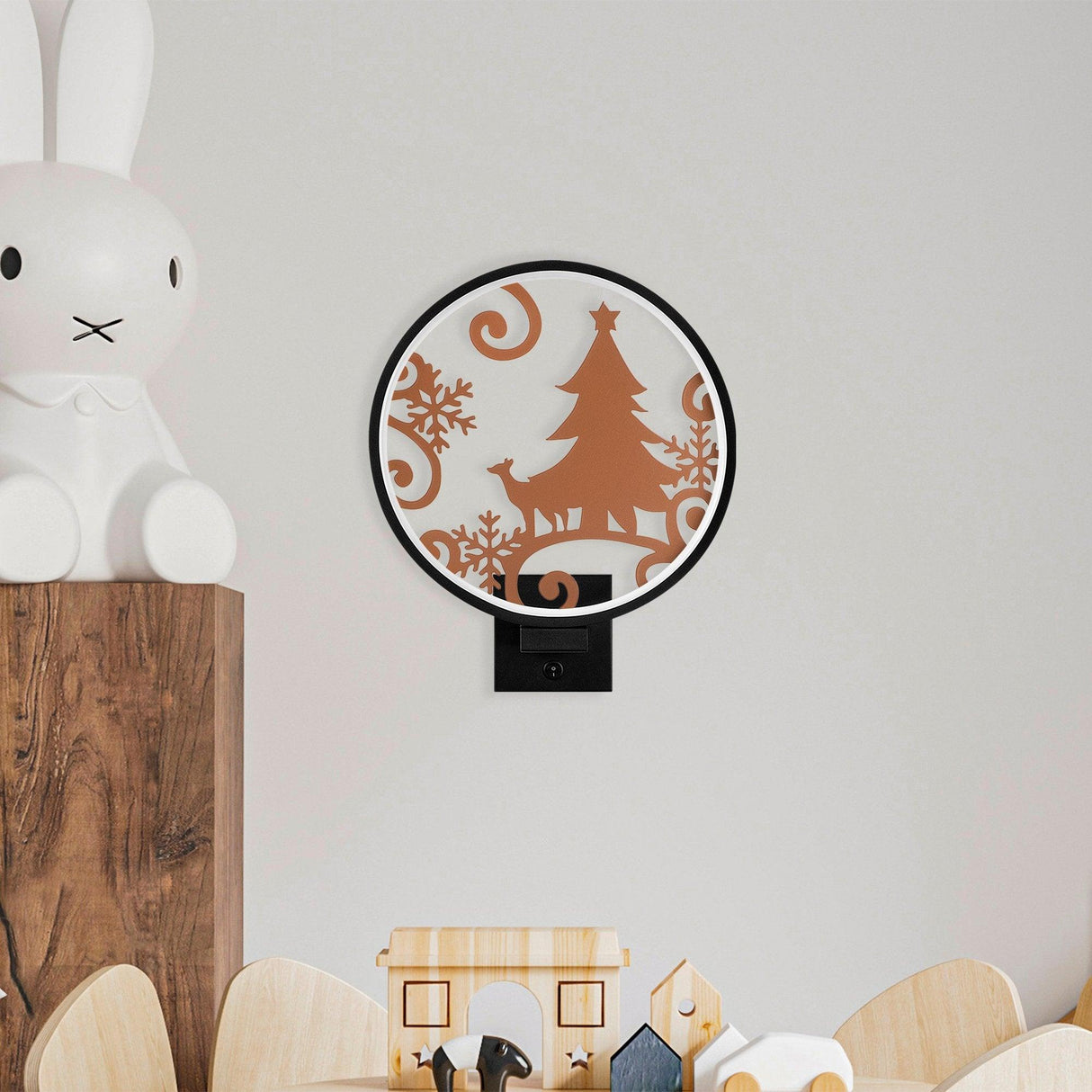 Lampă de perete XMAS19, Negru, 10x36x30 cm