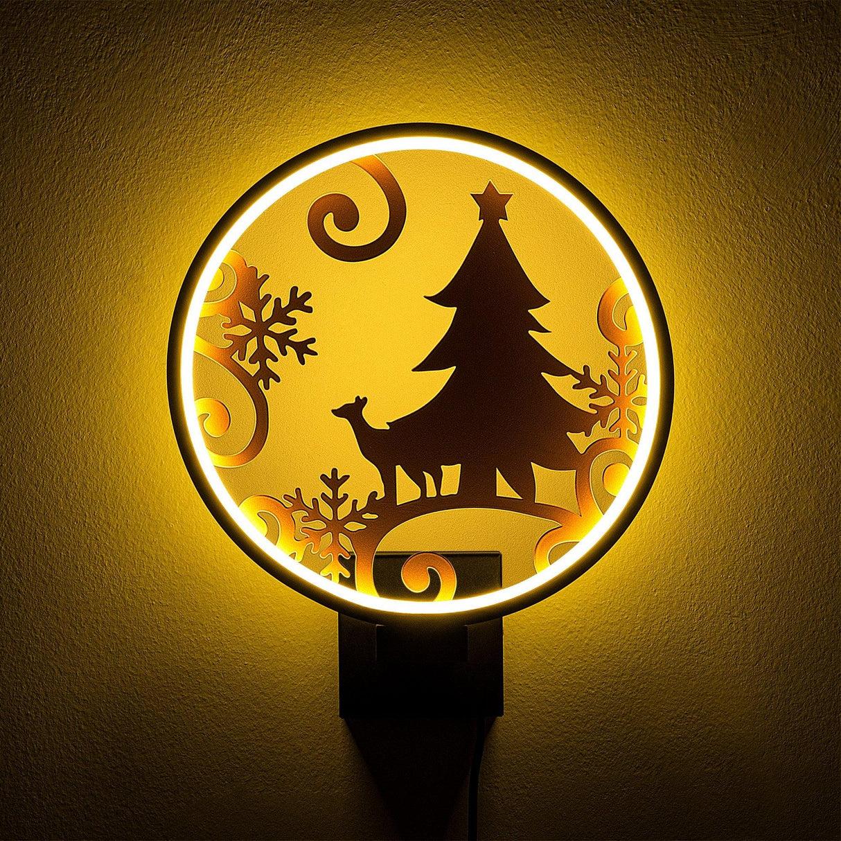 Lampă de perete XMAS19, Negru, 10x36x30 cm