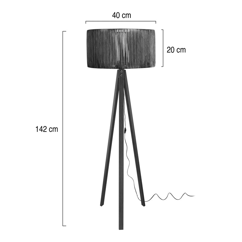 Lampa de podea Carner, MDF, Nuc, D45x155 cm