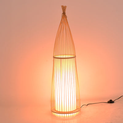 Lampa de podea Florance bambus, Natural, D28x100 cm, imagine suplimentara