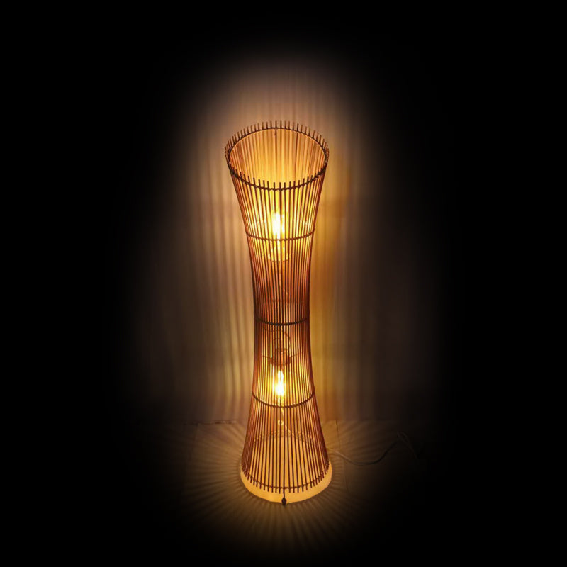 Lampa de podea Gion bambus, Natural, D30x118 cm, imagine suplimentara
