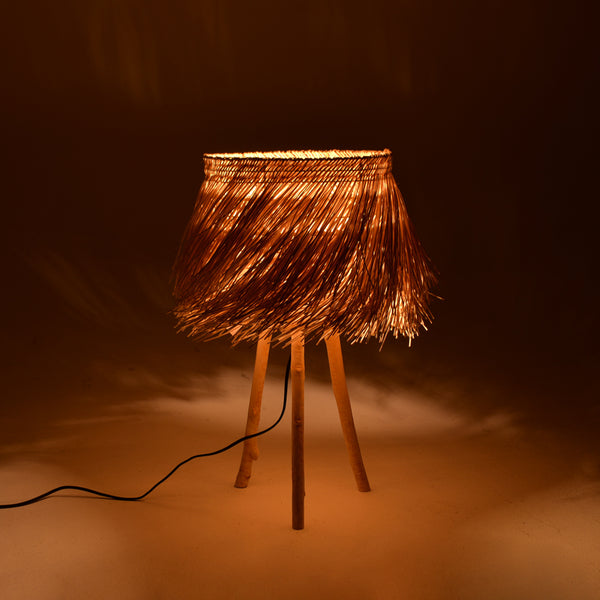 Lampa de podea Herfo ratan, Natural, D45x59 cm