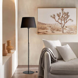 Lampa de podea Lumider din tesatura-metal, neagra, D35x152 cm