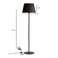 Lampa de podea Lumider din tesatura-metal, neagra, D35x152 cm, perspectiva suplimentara