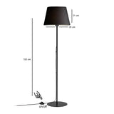 Lampa de podea Lumider din tesatura-metal, neagra, D35x152 cm