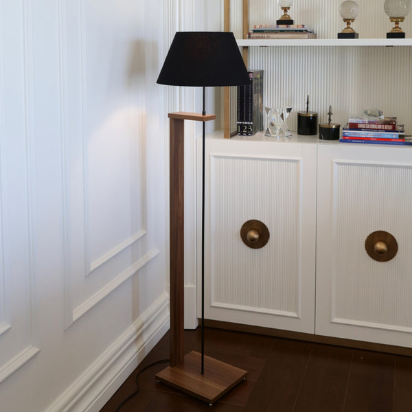 Lampa de podea Lumino, negru-nuc, D38x150 cm