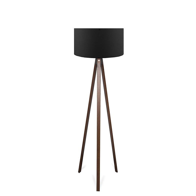 Lampadar PWL-1059, MDF si textil, D38x140 cm - Nuc-Negru
