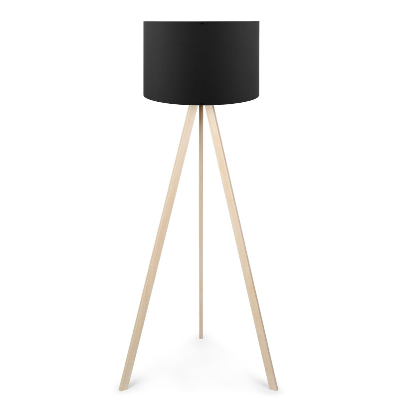 Lampadar PWL-1060, MDF si textil, D38x140 cm - Natural-Negru