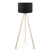 Lampadar PWL-1060, MDF si textil, D38x140 cm - Natural-Negru