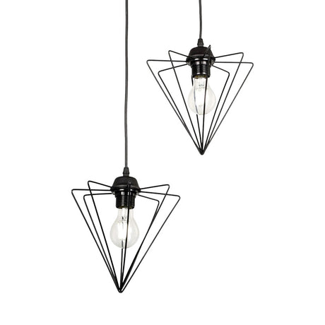 Lampa de tavan cu doua becuri Tebour, metal, Negru, 30x30x70 cm