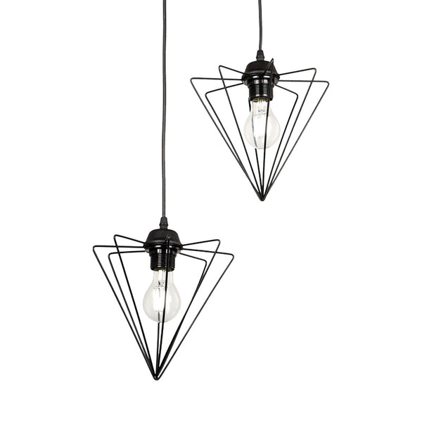 Lampa de tavan cu doua becuri Tebour, metal, Negru, 30x30x70 cm