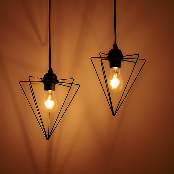 Lampa de tavan cu doua becuri Tebour, metal, Negru, 30x30x70 cm