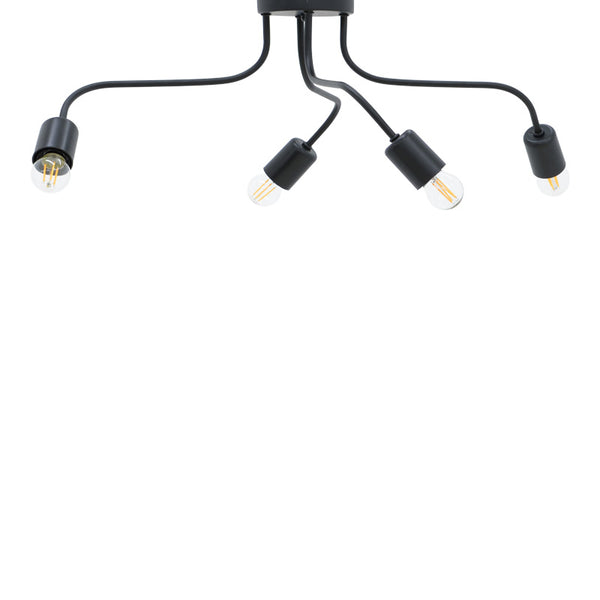 Lampa de tavan cu functie Luchter, metal, negru, 60x60x15 cm
