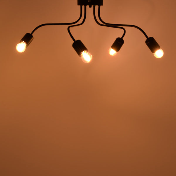 Lampa de tavan cu functie Luchter, metal, negru, 60x60x15 cm