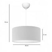 Lampa de tavan cu un singur bec PWL-1091, crem, D38x21 cm, imagine suplimentara