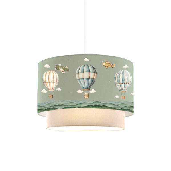 Lampa de tavan pentru copii Balon nuante de verde-crem, D30x20 cm