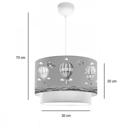 Lampa de tavan pentru copii Balon nuante de verde-crem, D30x20 cm