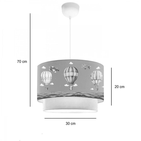Lampa de tavan pentru copii Balon nuante de verde-crem, D30x20 cm