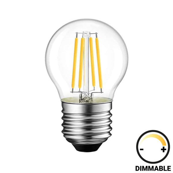 Lampa LED G45 Bec dimmabil, Transparent, 5x5x15 cm