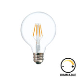 Lampa LED G80 Bec dimmabil Transparent