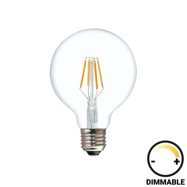 Lampa LED G80 Bec dimmabil, Transparent, 8x8x12 cm