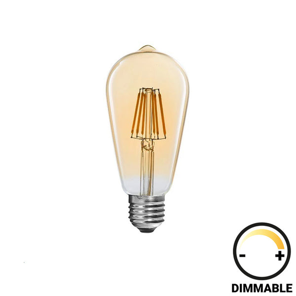 Lampa LED ST64 Bec dimmabil chihlimbar, 7x7x15 cm