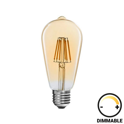 Lampa LED ST64 Bec dimmabil chihlimbar