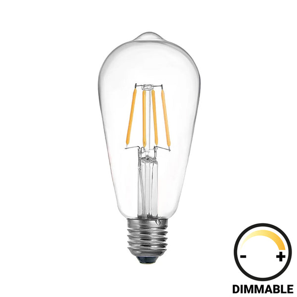 Lampa LED ST64 Bec dimmabil, Transparent, 7x7x15 cm